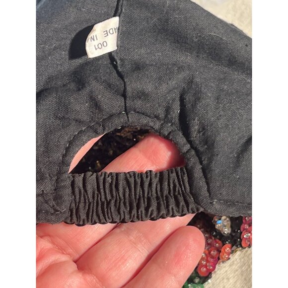 Vintage Sequin Mosaic Patterned Cap With Black Base For Adults - Picture 12 of 12
